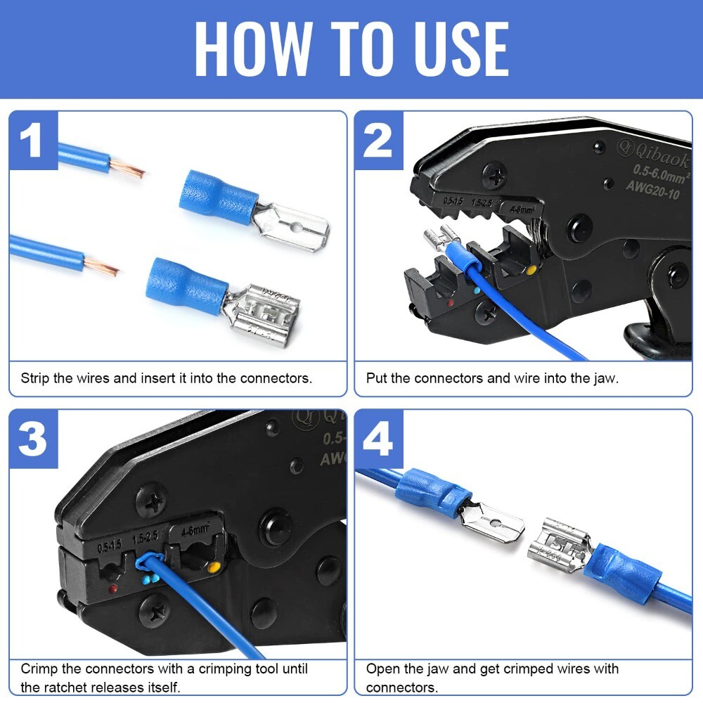 300Pcs Mixed Insulated Solderless Crimp Electrical Wire Connectors Terminals Kit