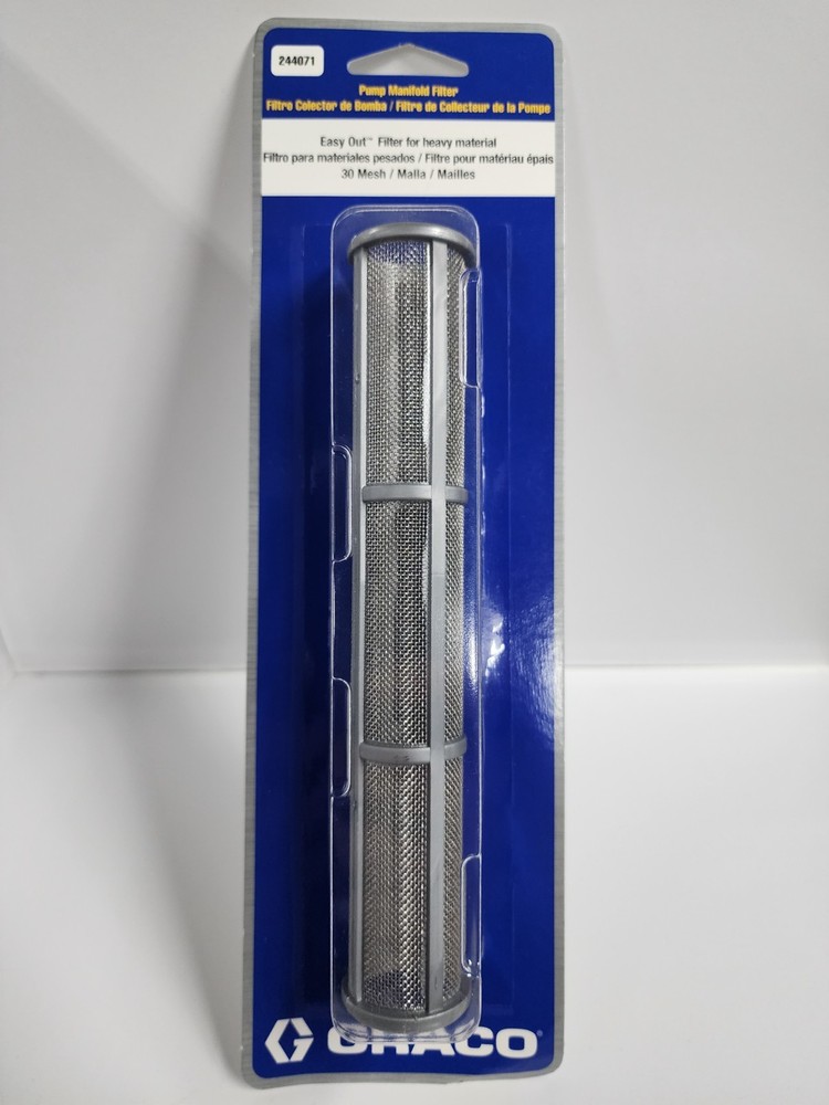 Graco 244071 Manifold Filter Long 30 Mesh Gray