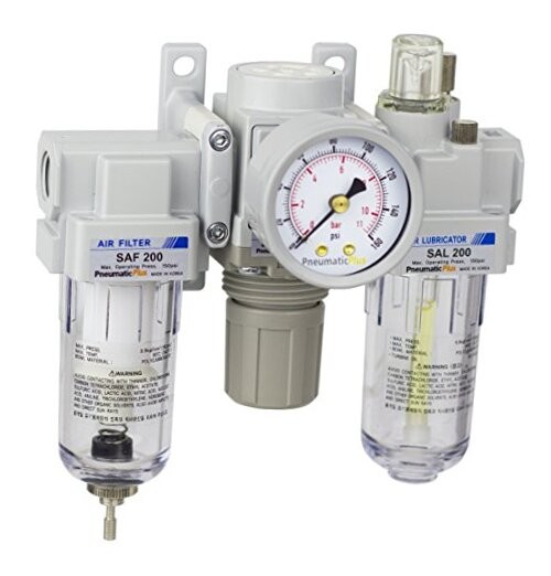 SAU200-N02G Mini Compressed Air Filter Regulator Lubricator Combo 1/4" NPT -