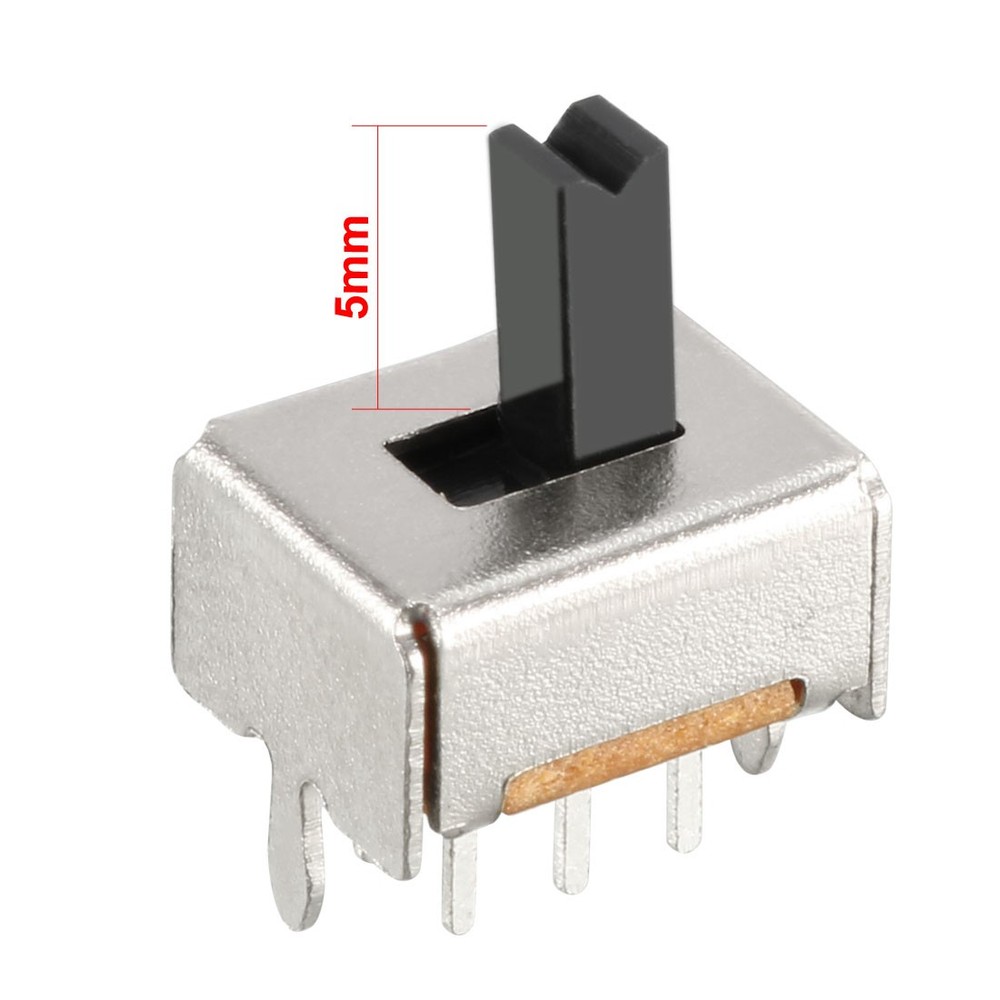 100Pcs 5mm Vertical Slide Switch DPDT 2P2T 6 Terminal PCB Panel Latching