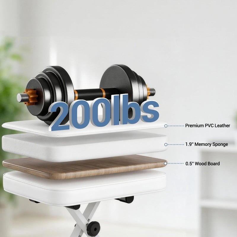 2 Pack Portable Adjustable Piano Bench, Folding Keyboard Stool