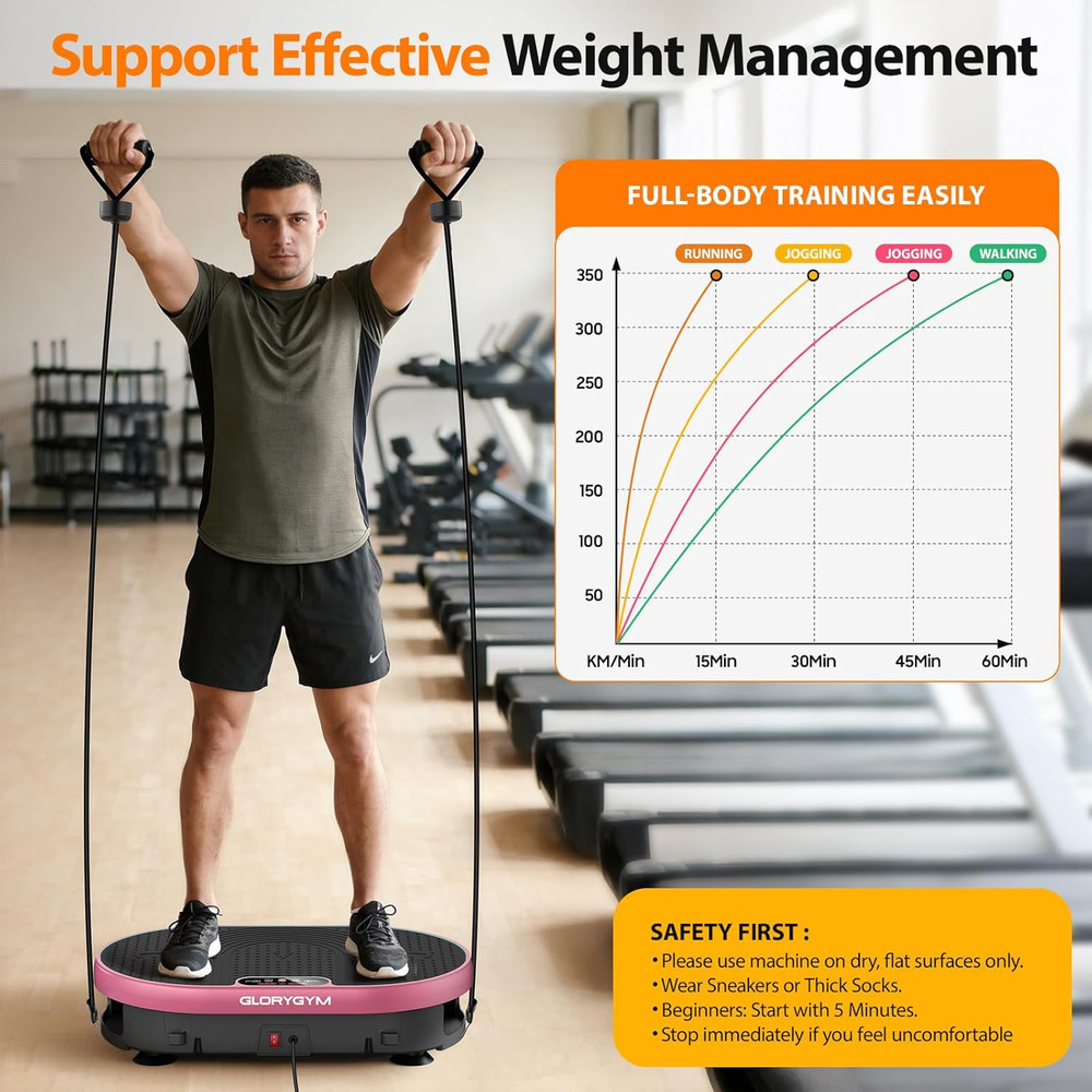 Vibration Plate Exercise Machine, 120 Speed Levels, Compact Design