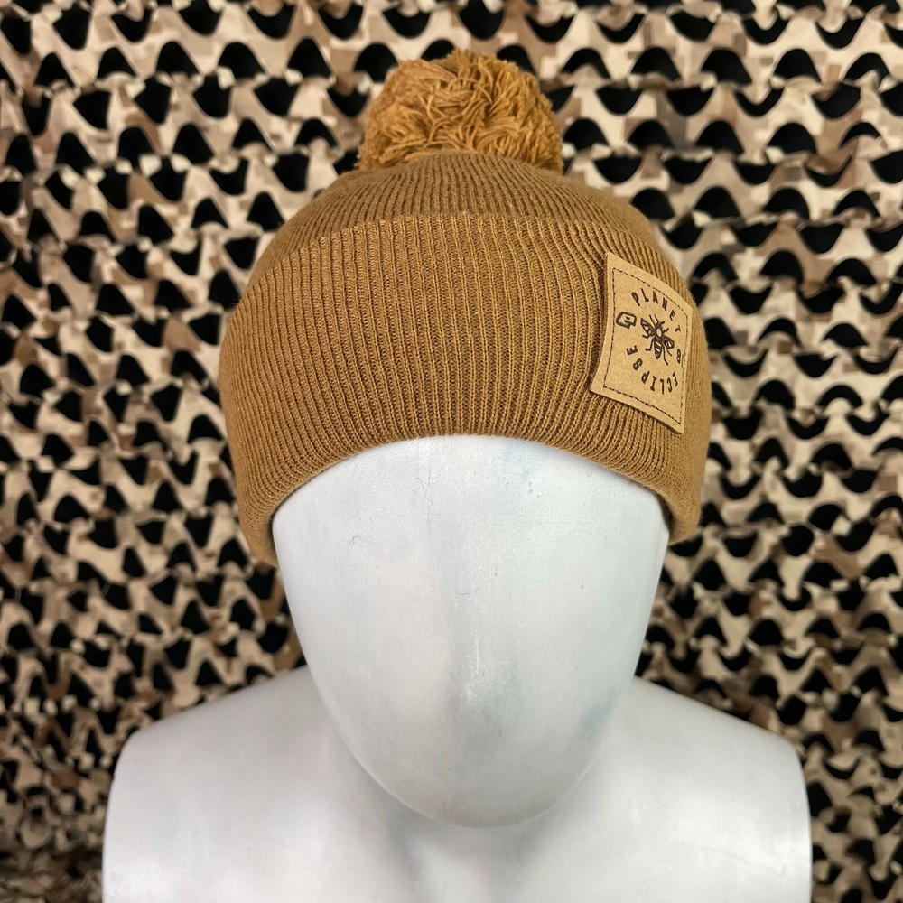 NEW Planet Eclipse Worker Pom Beanie - Caramel