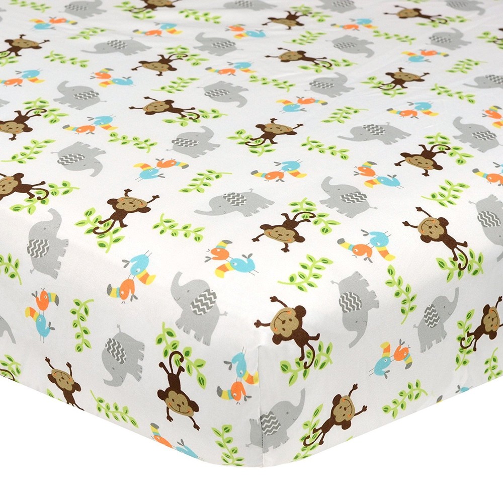 Cuddle Time Cuddletime Amazonia Elephant Tiger 3-Pc Crib Bedding Set
