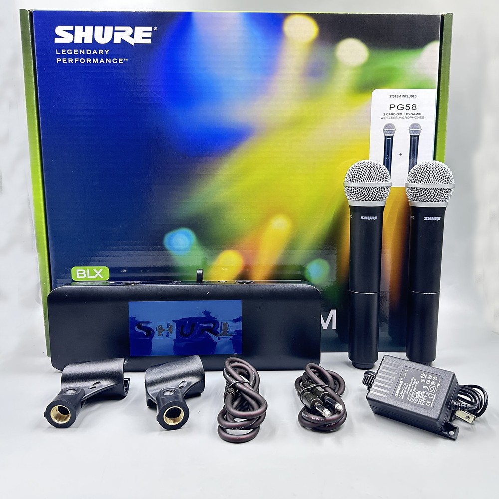 New BLX288/PG58 Handheld Wireless Microphone System With 2 Microphone