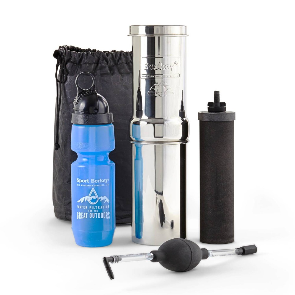 Go Berkey Water Filter Kit with Black Berkey Purification Element Filter, 1 Qt