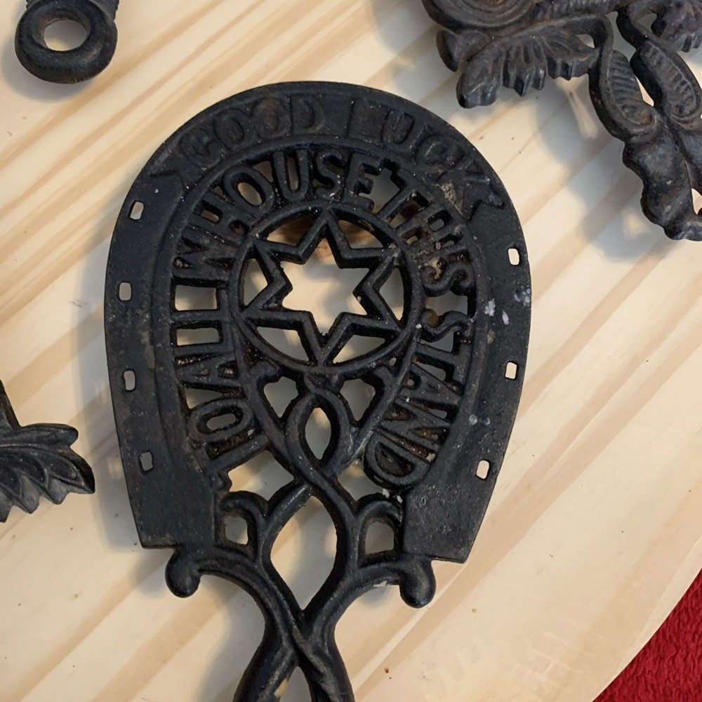 5 Antique Cast Iron Trivets