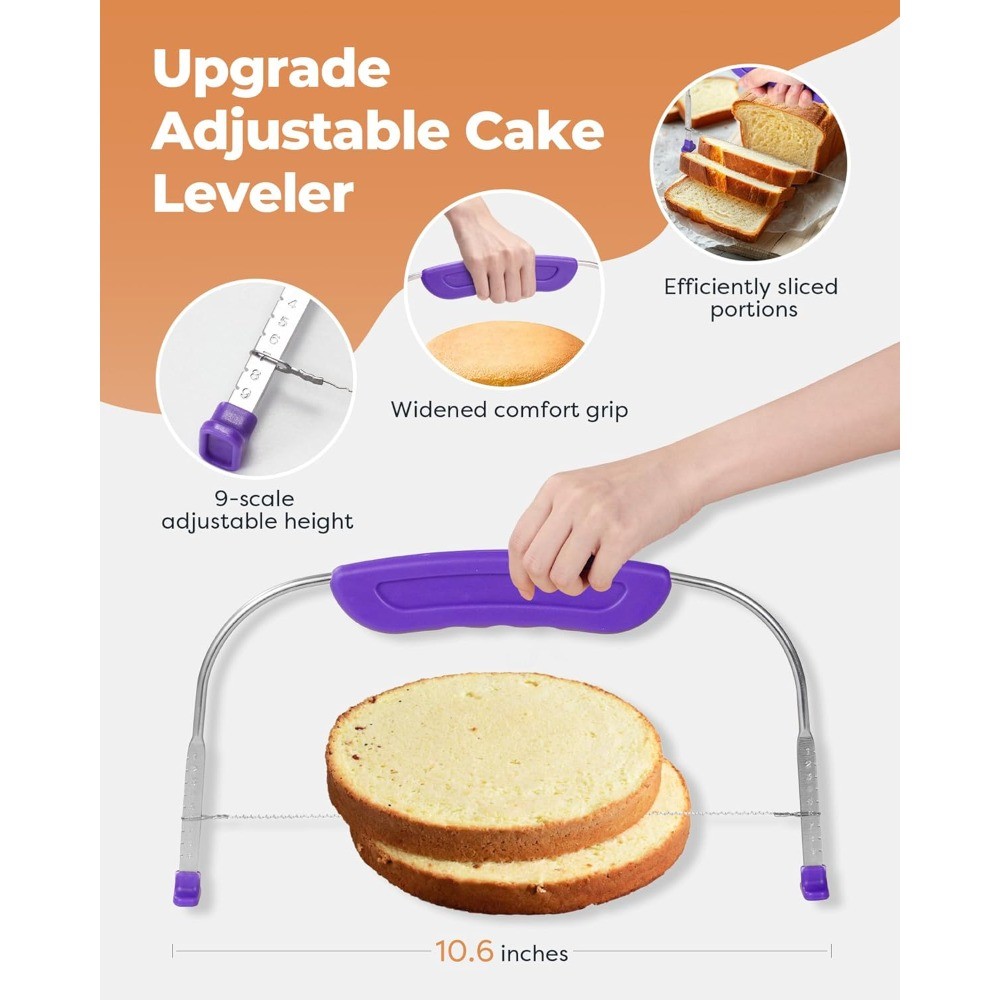 253PCS Cake Decorating Kit with 12'' Aluminum Turntable and Icing Tips