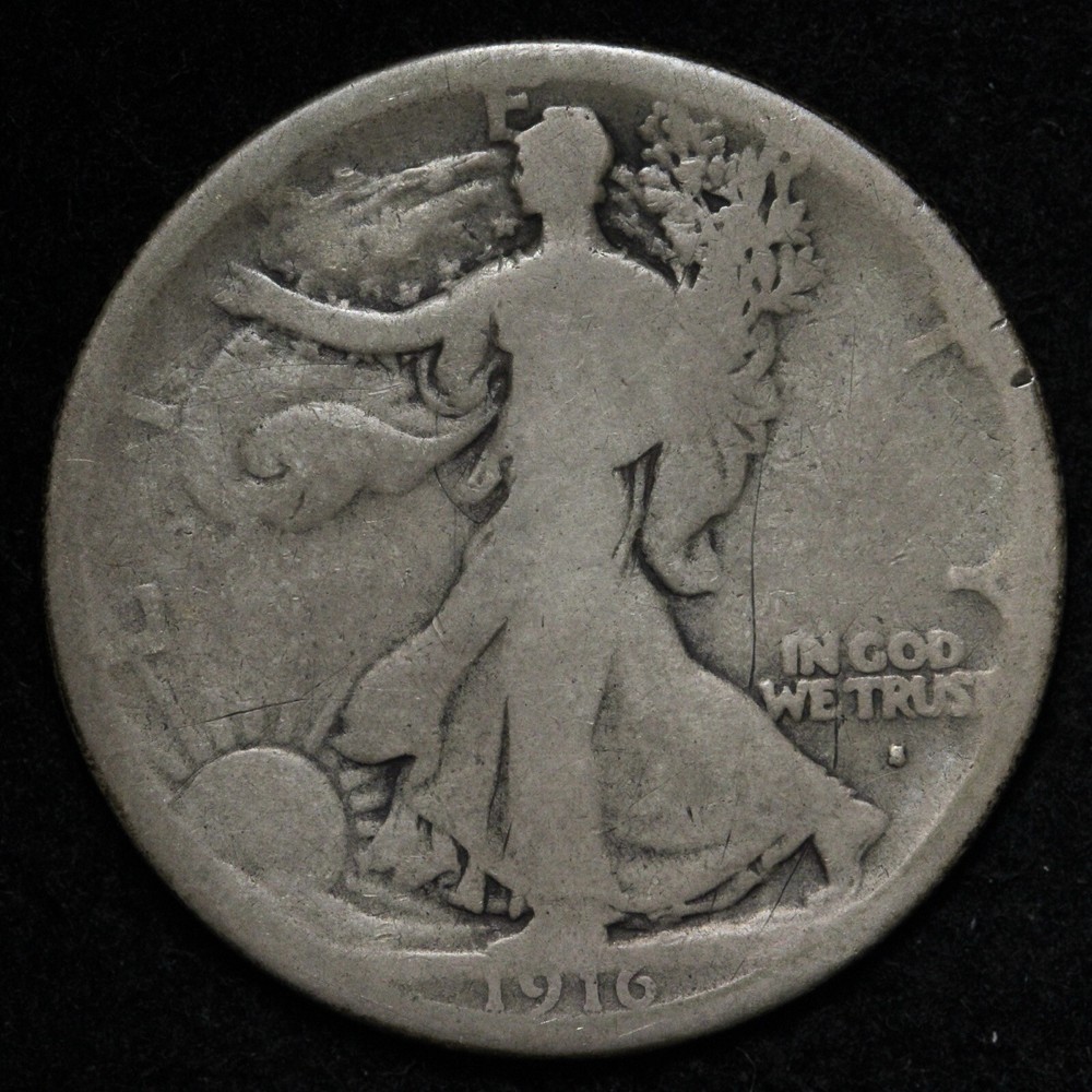 1916-S Walking Liberty Silver Half Dollar GOOD E337 TQMX
