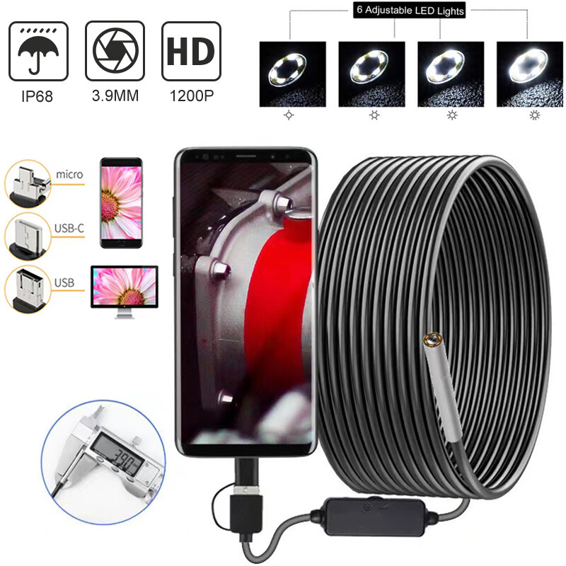 3.9mm Ultra Thin Lens USB Endoscope Borescope Inspection HD Camera For Android