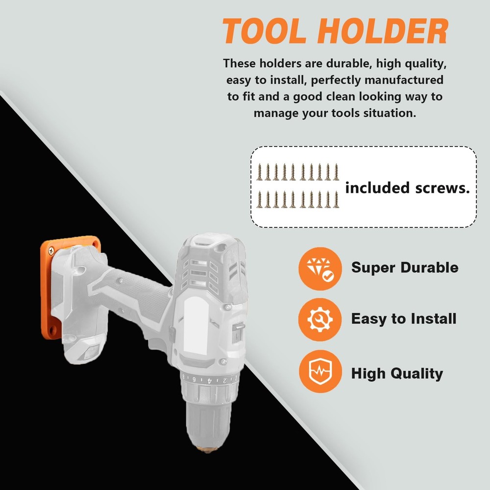 Tool Holder for Ridgid 18V Drill, Wall Mount Tool Hanger for Power Tool Stora...