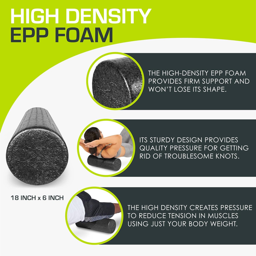 High Density Foam Rollers, Firm Full Body Athletic Massage Tool for Back