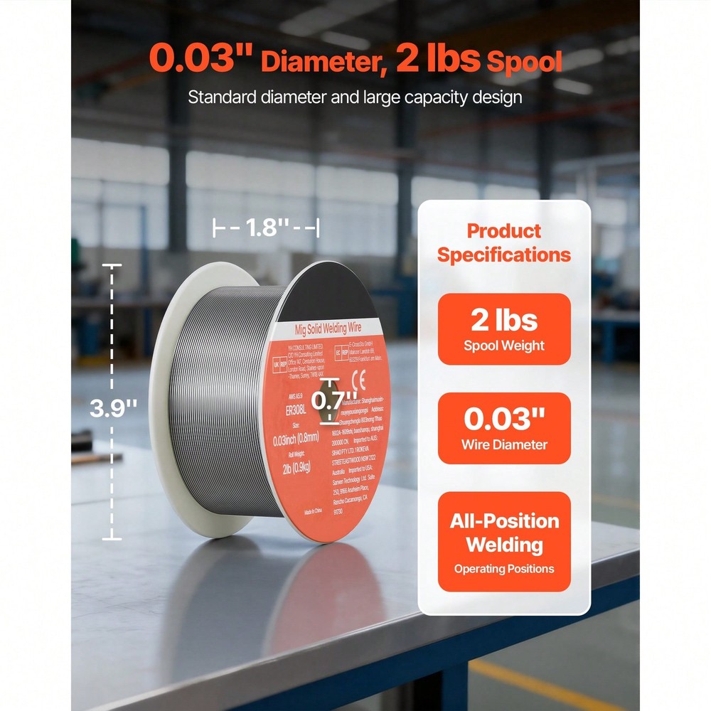 Solid MIG Welding Wire, ER308L 0.03-Inch 2 LBS, Low Spatter