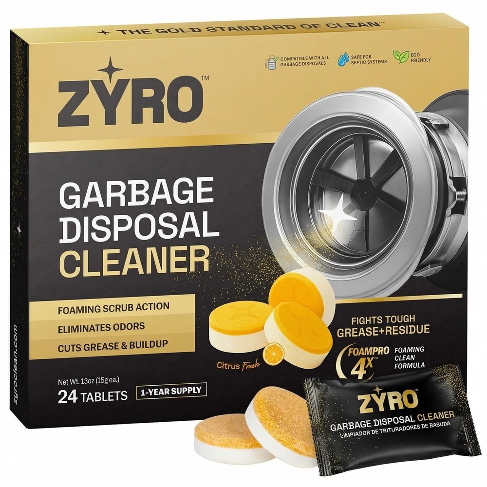 Zyro Plus Garbage Disposal Cleaner Tablets 24 Pack Deodorizer