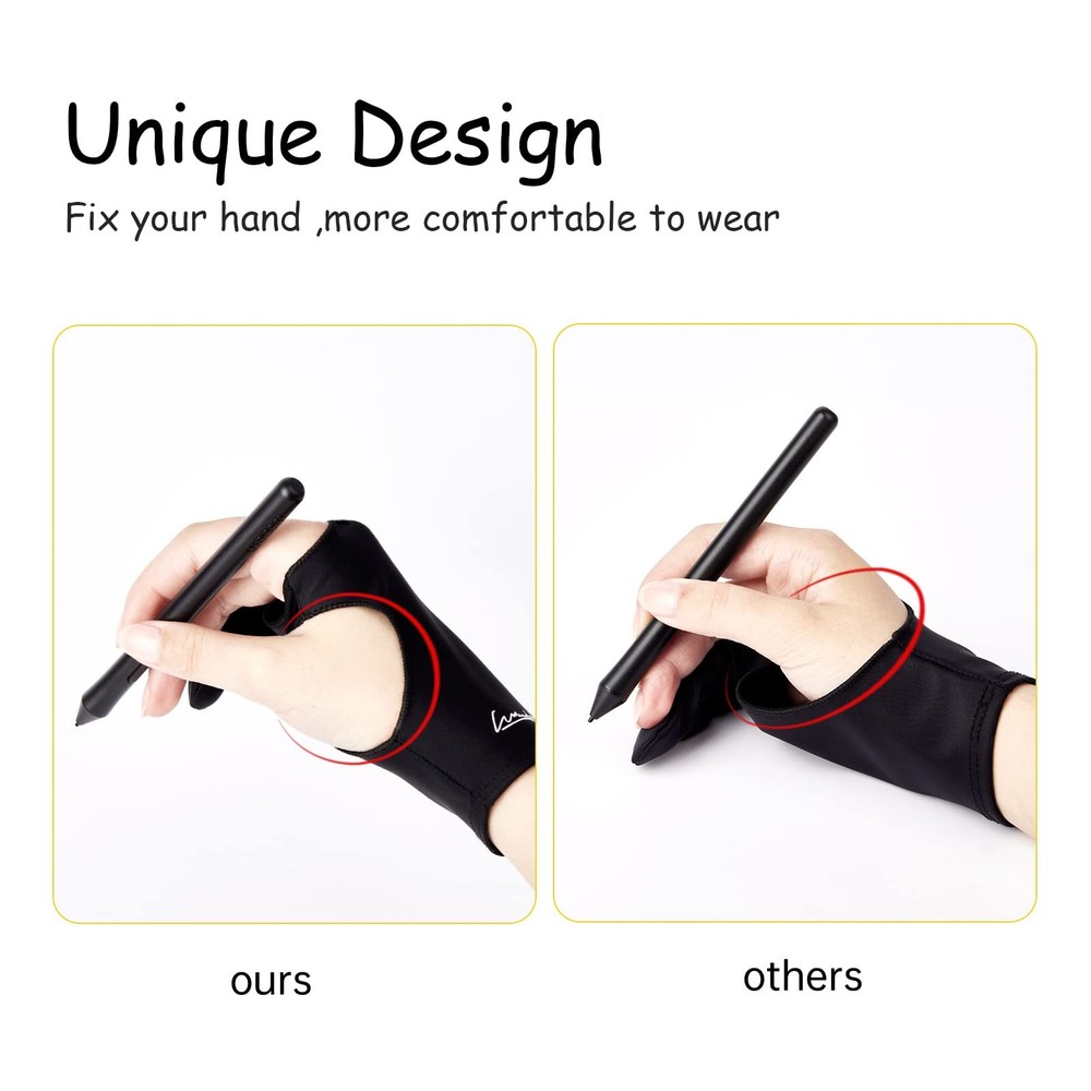 Digital Drawing Glove 2 Pack,Artist for S, Black