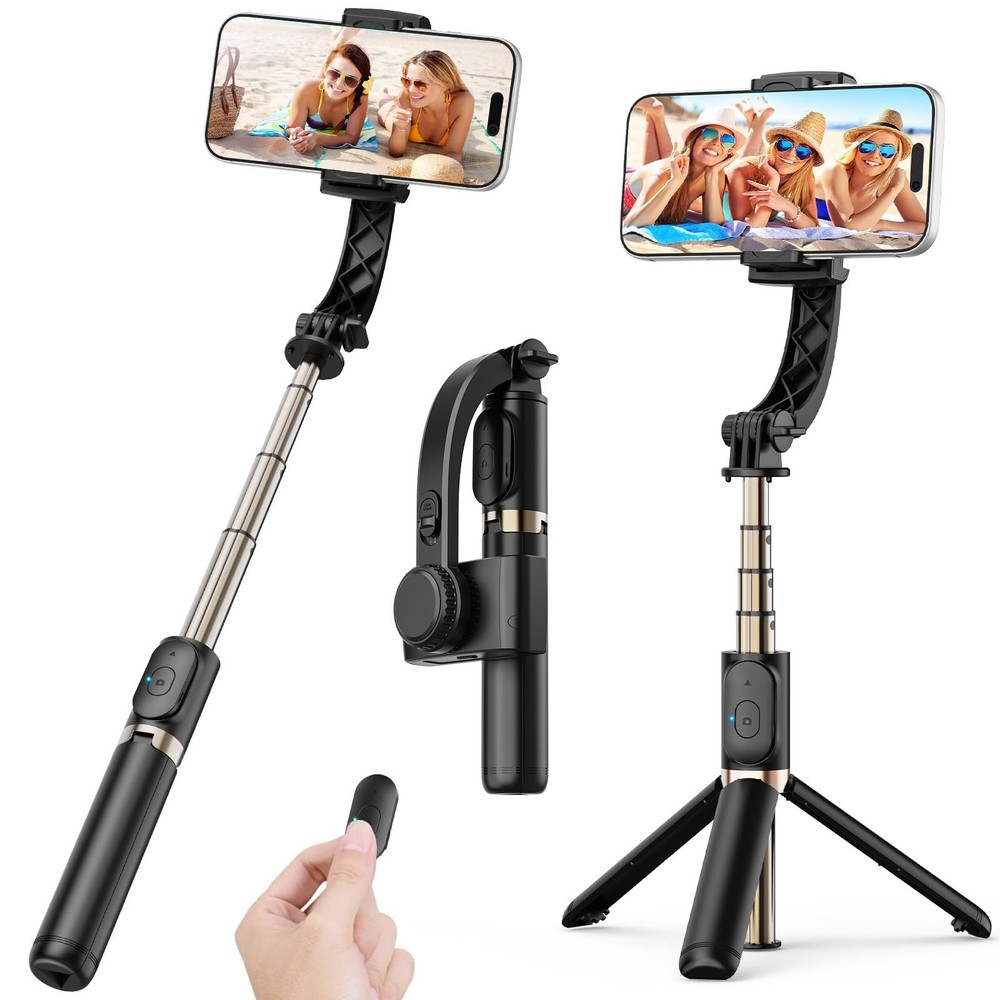 Smartphone Gimbal Stabilizer, 1-Axis Auto Balance & 360° Rotation, Extendable...