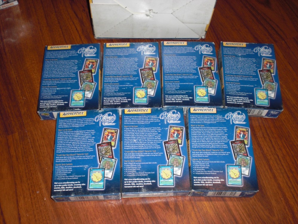 7x 1st Edition Wizard In Training Upper Deck Apprentice TCG Starter Deck Box