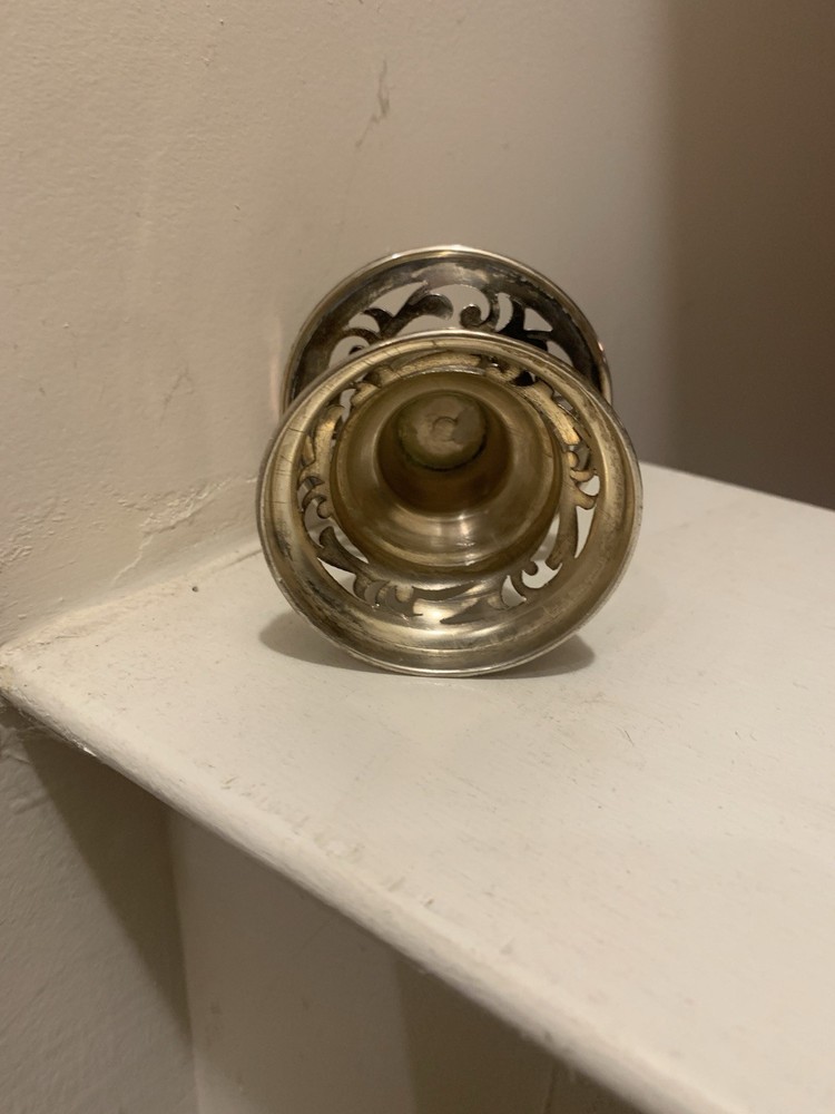 Silver Stamped 2” Candlestick Holder