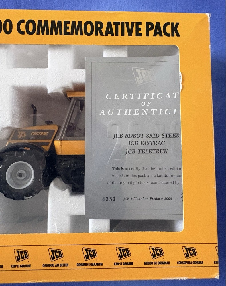 JCB Millennium Products 2000 Commemorative Pack Certificate No 4351