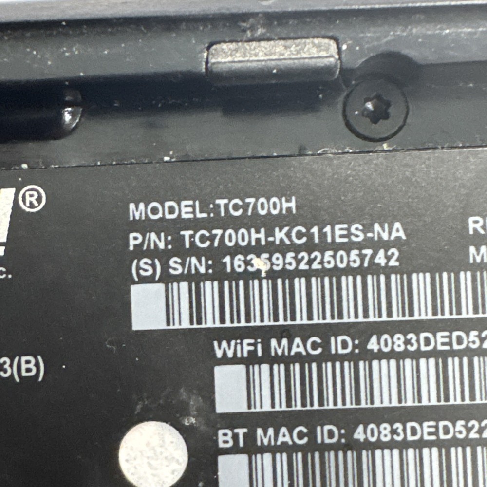 Zebra Symbol TC70 Handheld Touch Computer Scanner TC700H No Charger Untested
