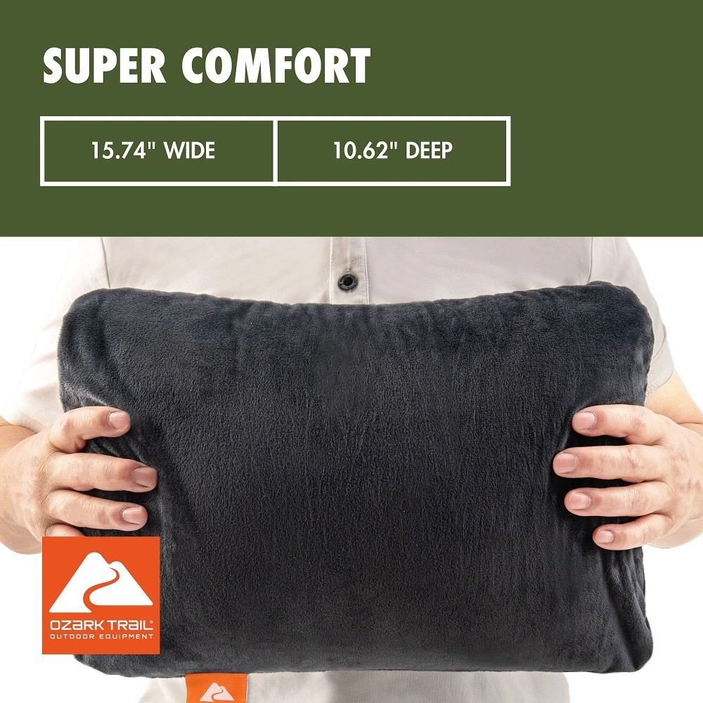 Dark Grey Memory Foam Camping Pillow for Adults