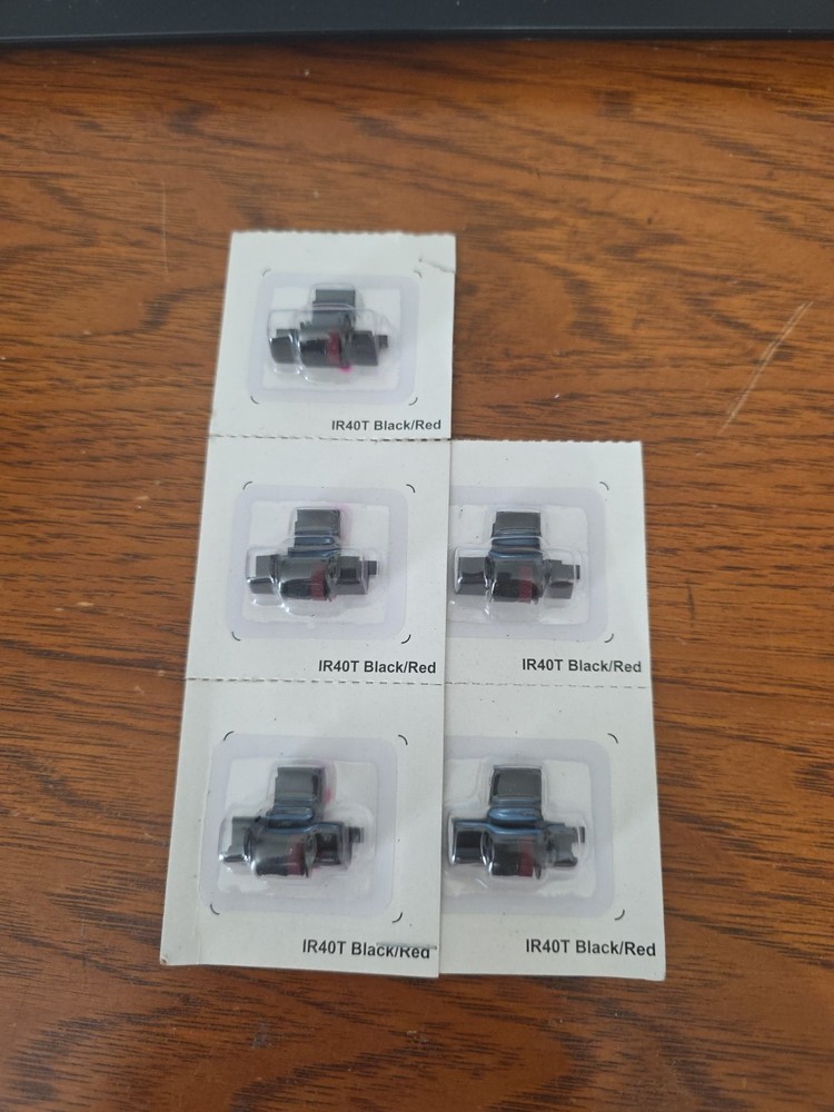 IR-40T (5 Pack) Compatible Calculator Printer Ribbons Ink Roller - Black/Red