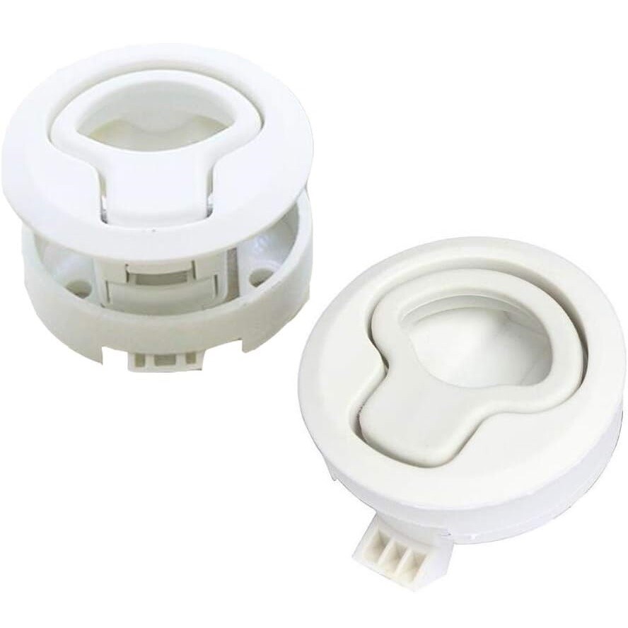 2x White 2" Flush Pull Slam Latch NON LOCKING For Boat Marine Deck Hatch Doors