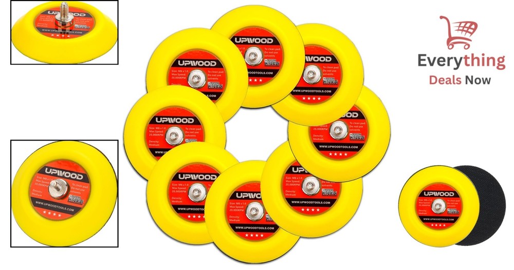 8pc 3" Sanding Backing Pad M6 Thread Hook & Loop for Mini Air Sander Polisher