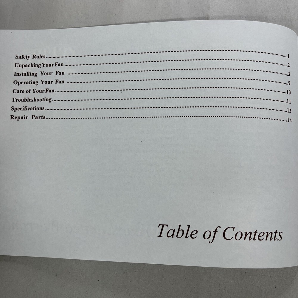 The Hampton Bay Fan & Lighting Co. Owners Manual