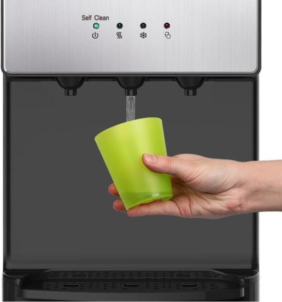 Bottom Loading Water Cooler Dispenser Self Cleaning Purifies Hot And Cold Spout