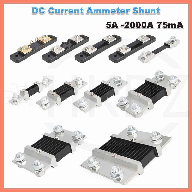 DC Current Ammeter Shunt Resistor for Amp Ammeter Panel Meter DC 75mV 20A -2000A