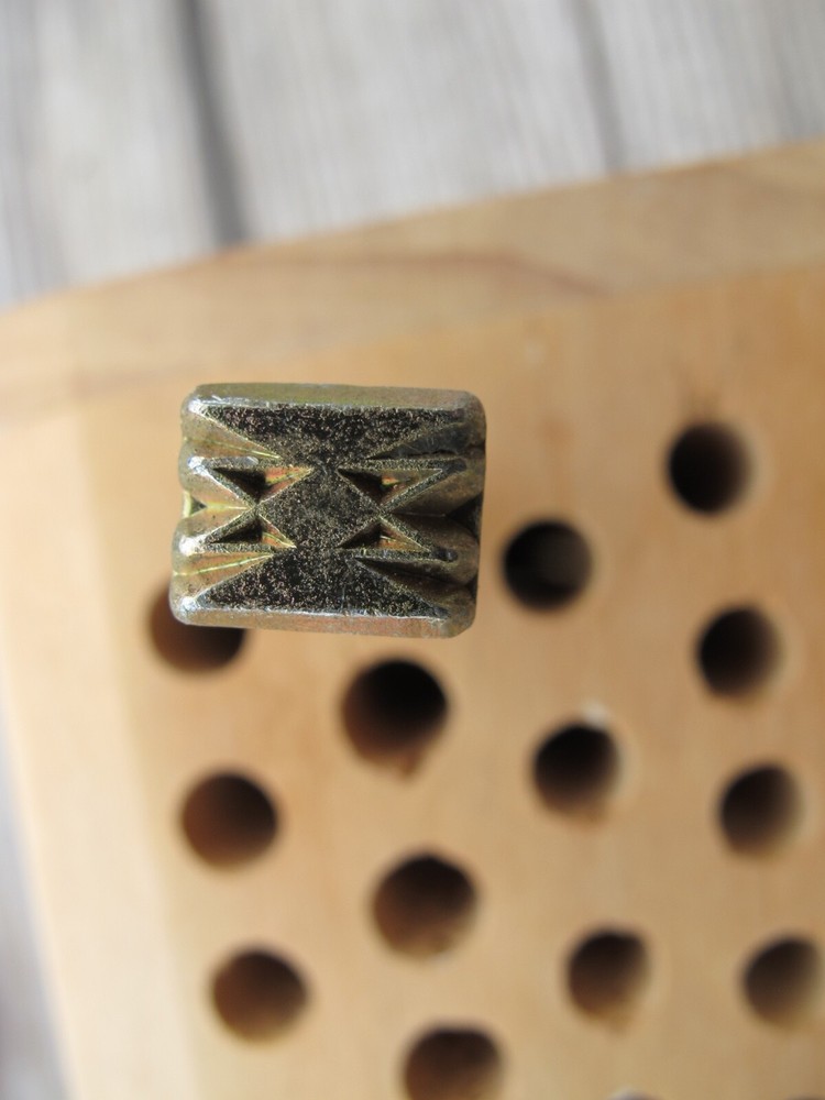 Vintage Basic Tool USA Full Handle Geometric Stamp Leather Tool Number 5