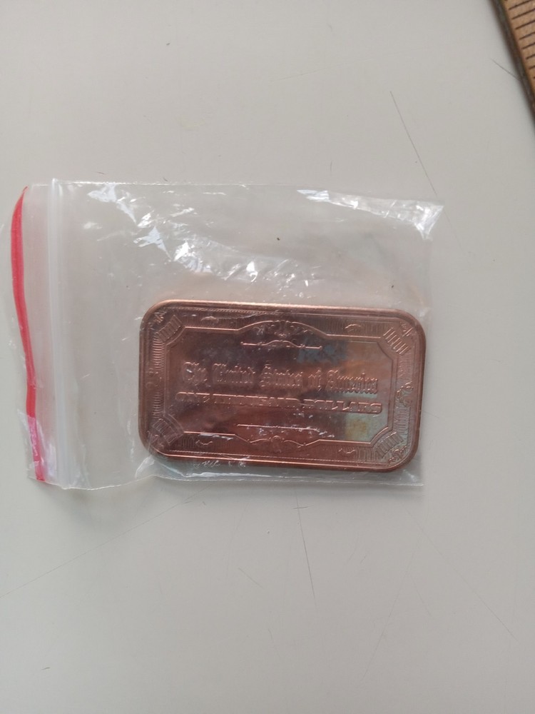 1 oz Copper Bar - $1000 Cleveland Note