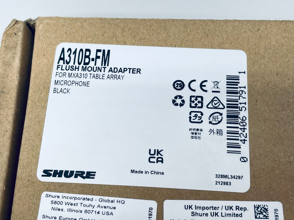 Shure A310B-FM Flush Mount Adapter (Black)