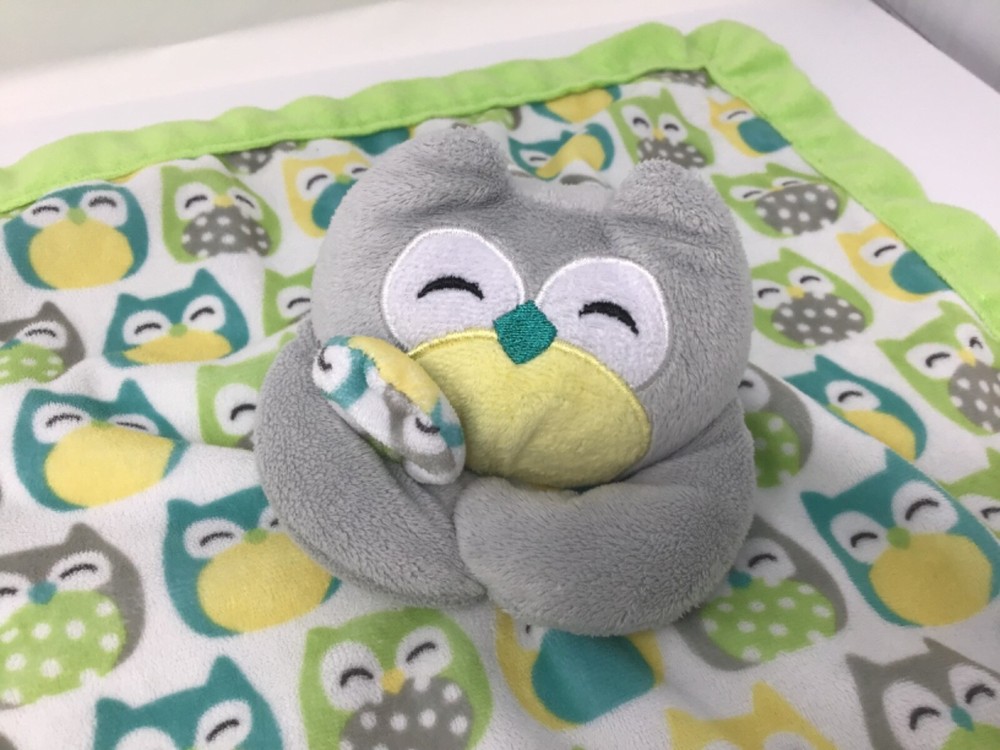 Carters Owl Lovey Security Blanket Unisex Plush 14”