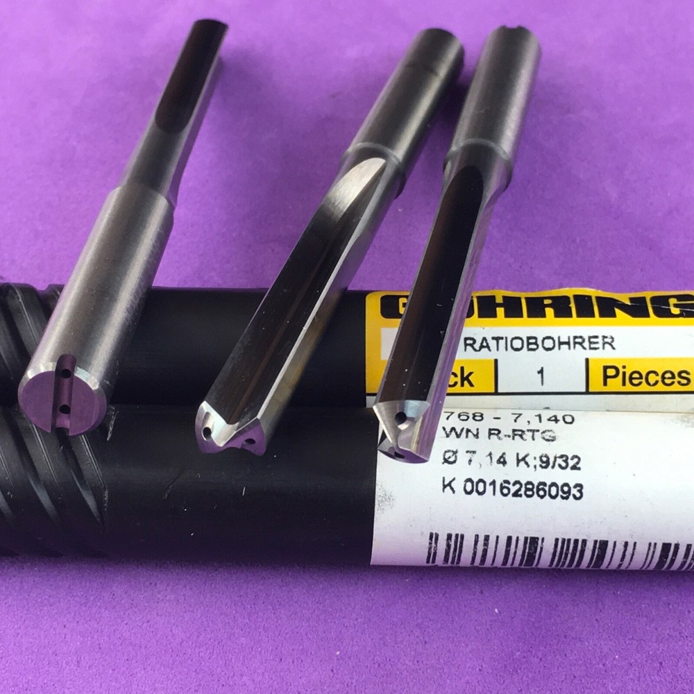 GUHRING 768 - 7.140mm 9/32" Solid Carbide Coolant Fed Drill🎯Machinist