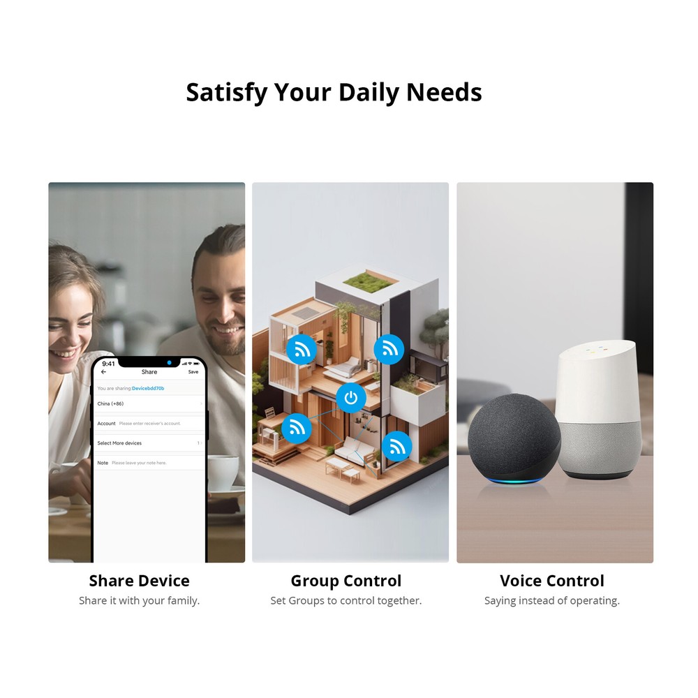 3Packs SONOFF Basic R4 WiFi Smart Light Switch 10A DIY Module 2400W App Control