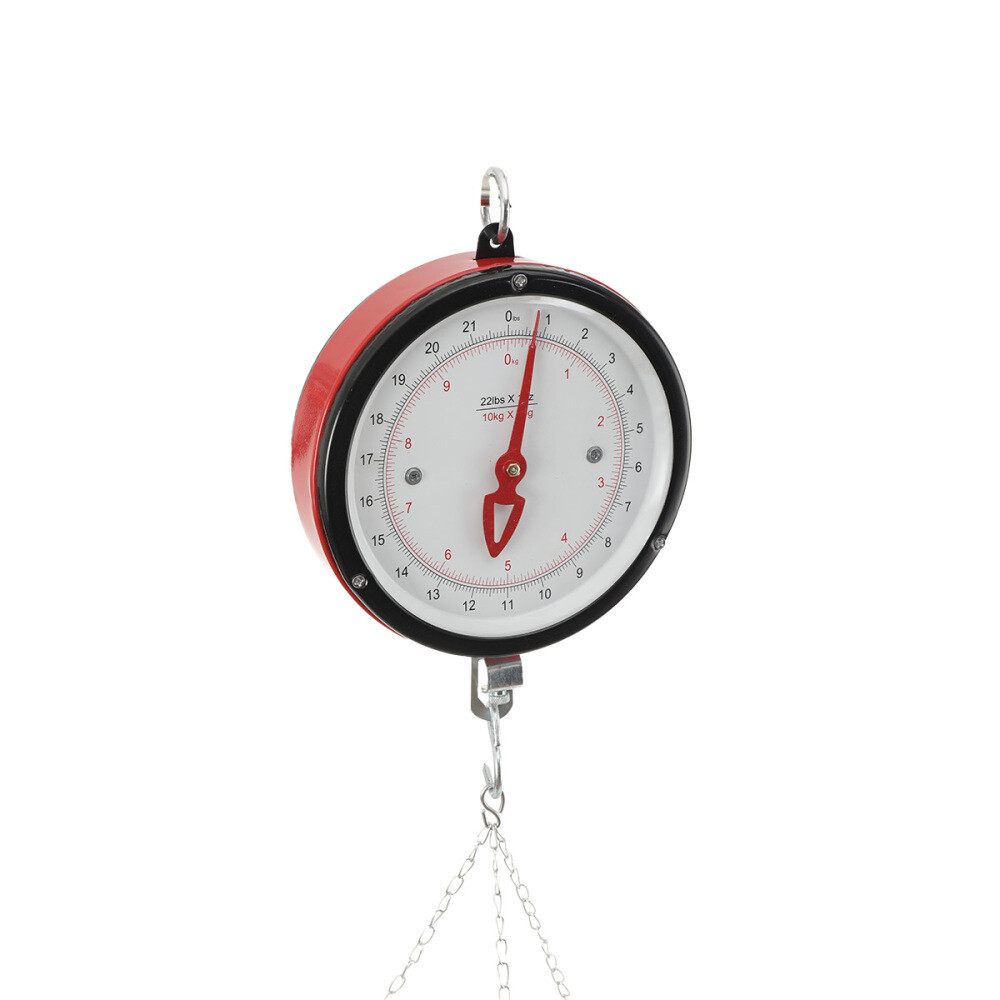 22lbs Double-sided Supermarkets Dial Hanging Scale Circular Hanging Scale