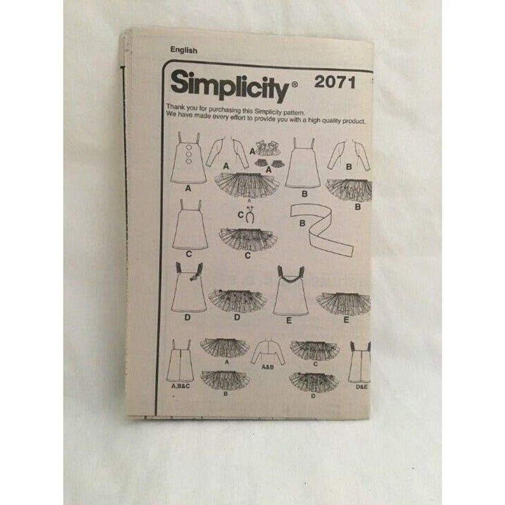 #2071 Simplicity Kids Costume sewing pattern 7-14
