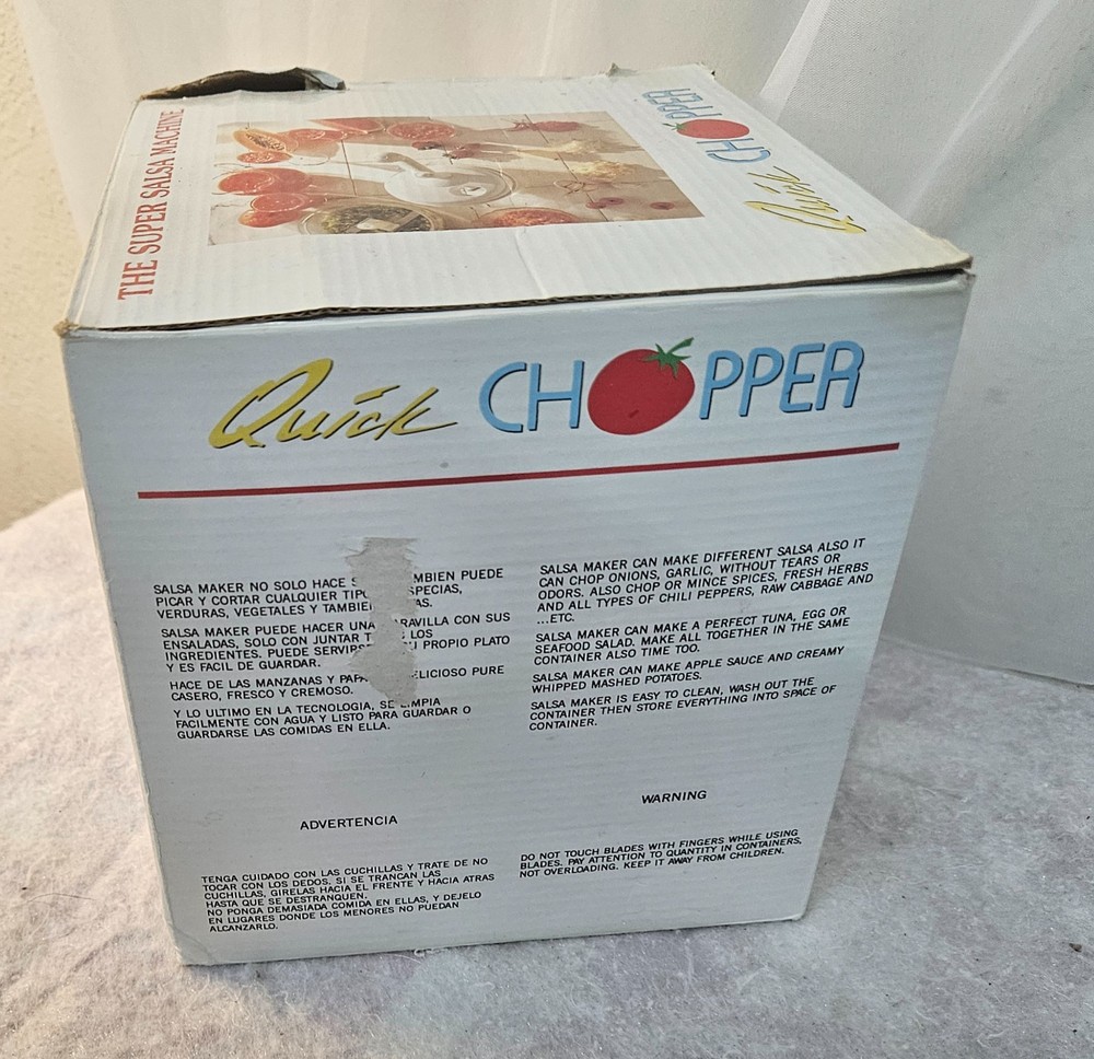 Quick Chopper The Super Salsa Machine NO Manual