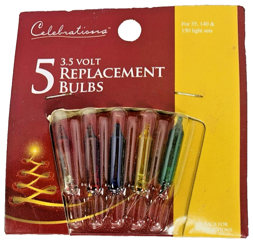 3.5 volt Christmas Light Bulbs Multicolor Mini For 35 140 Light String 4+Flasher