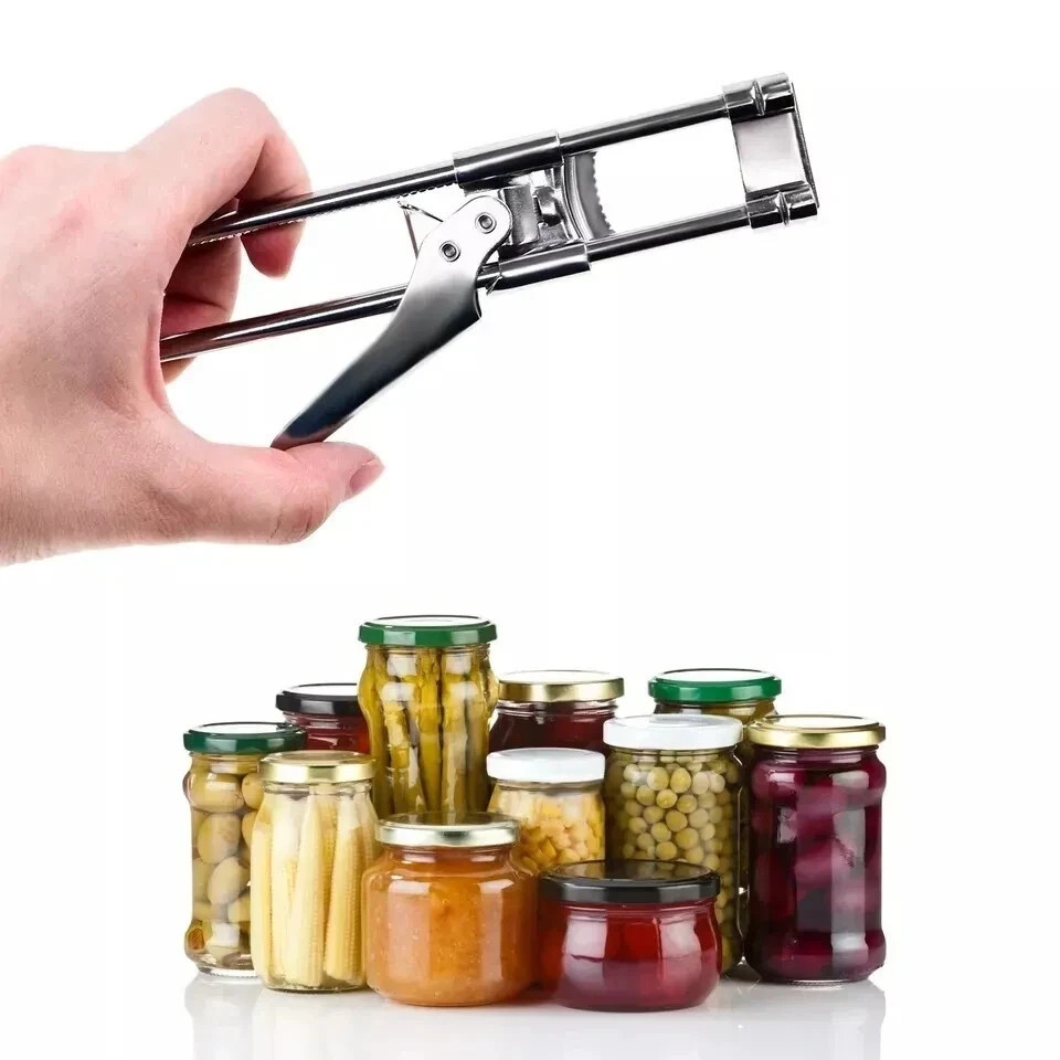 2 Pack Multi-purpose Can Opener, Adjustable Bottle Lid Gripper, Durable Kitchen