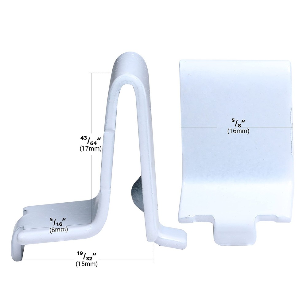 20 Pack Hardware Adjustable Steel White Pilaster Shelf Support Clip