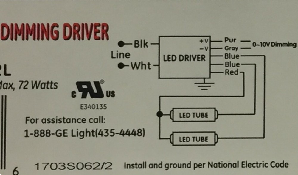 GE LED36T8/DR/D2L LED DRIVER PRODUCT CODE 63126