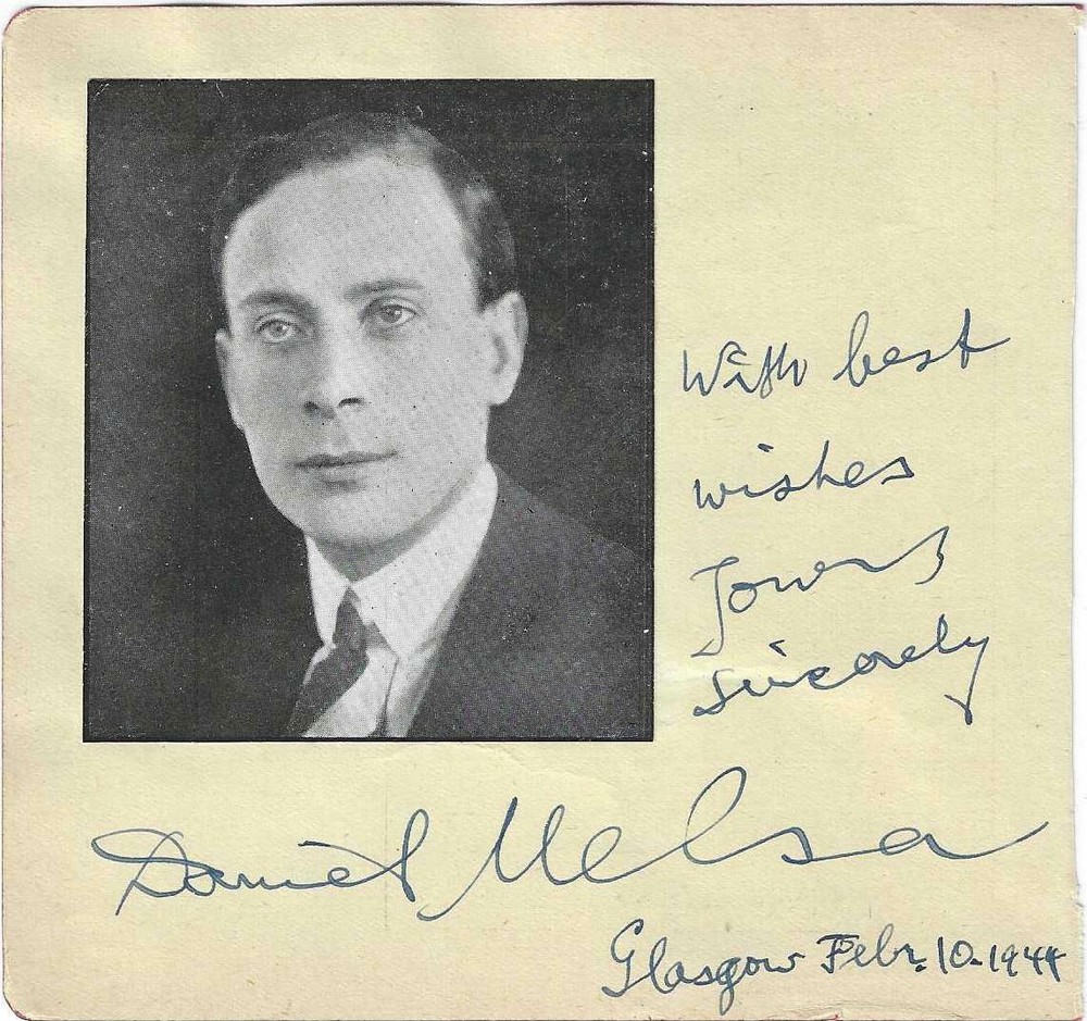 Daniel Melsa Signed Album Page 1944 / Autographed Violin