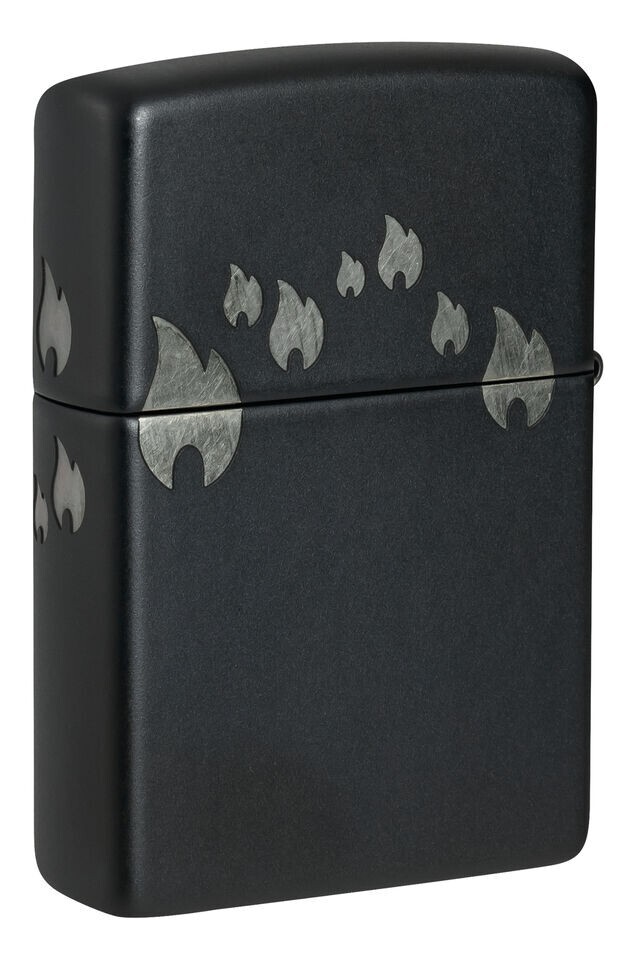 Zippo Design Black Matte with Chrome 48980