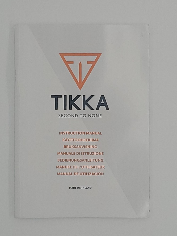 Tikka Rifle Owners Manual (All models) 2018