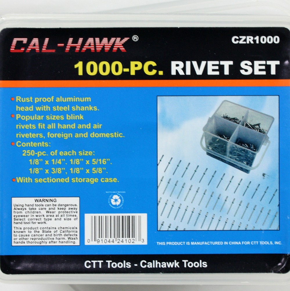 8" AND 13" Hand Riveter w/ 1000 pc Assorted Rivet Set Pop Nut Gun Setting Tool