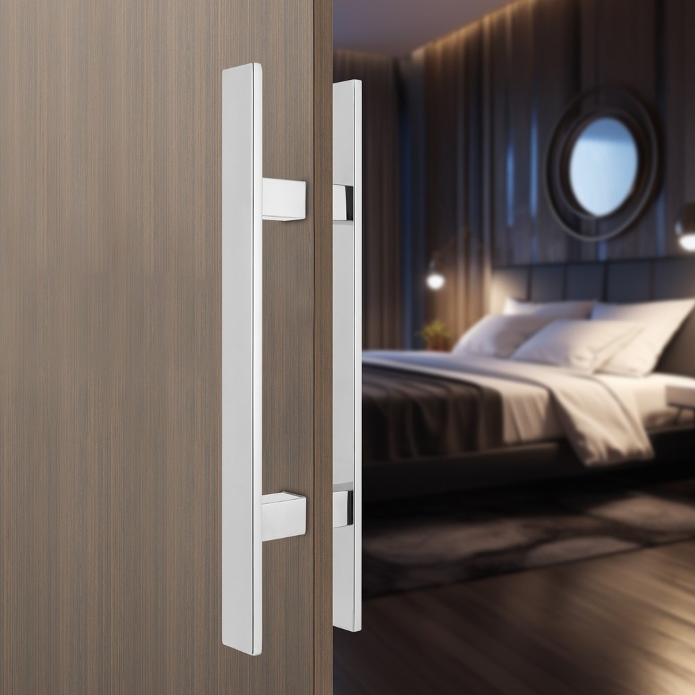 Modern Stainless Steel Double-Sided Pull Handle, H-Shaped Design