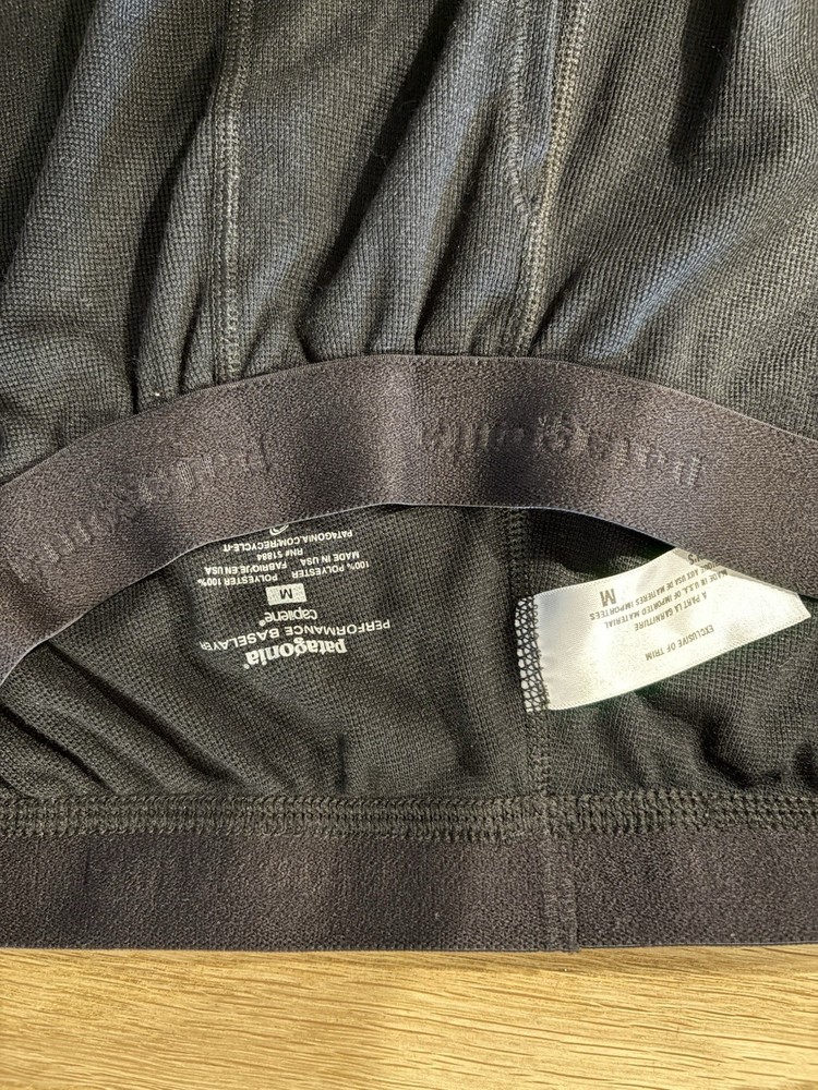 Patagonia Men Black Medium Performance Base Layer Capilene Polyester Underwear